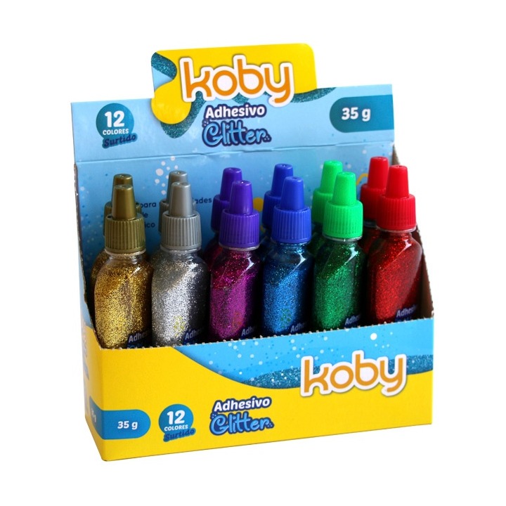 [2007] ADHESIVO C/BRILLO KOBY 35GR  SURTIDO