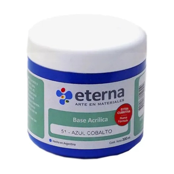 BASE ACRILICA ETERNA 200ML 51 AZUL COBALTO
