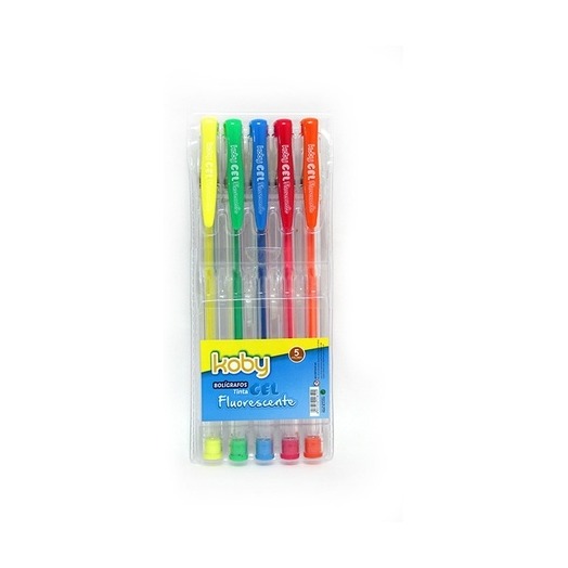 BOLIGRAFO GEL KOBY FLUO X 5 SURTIDO