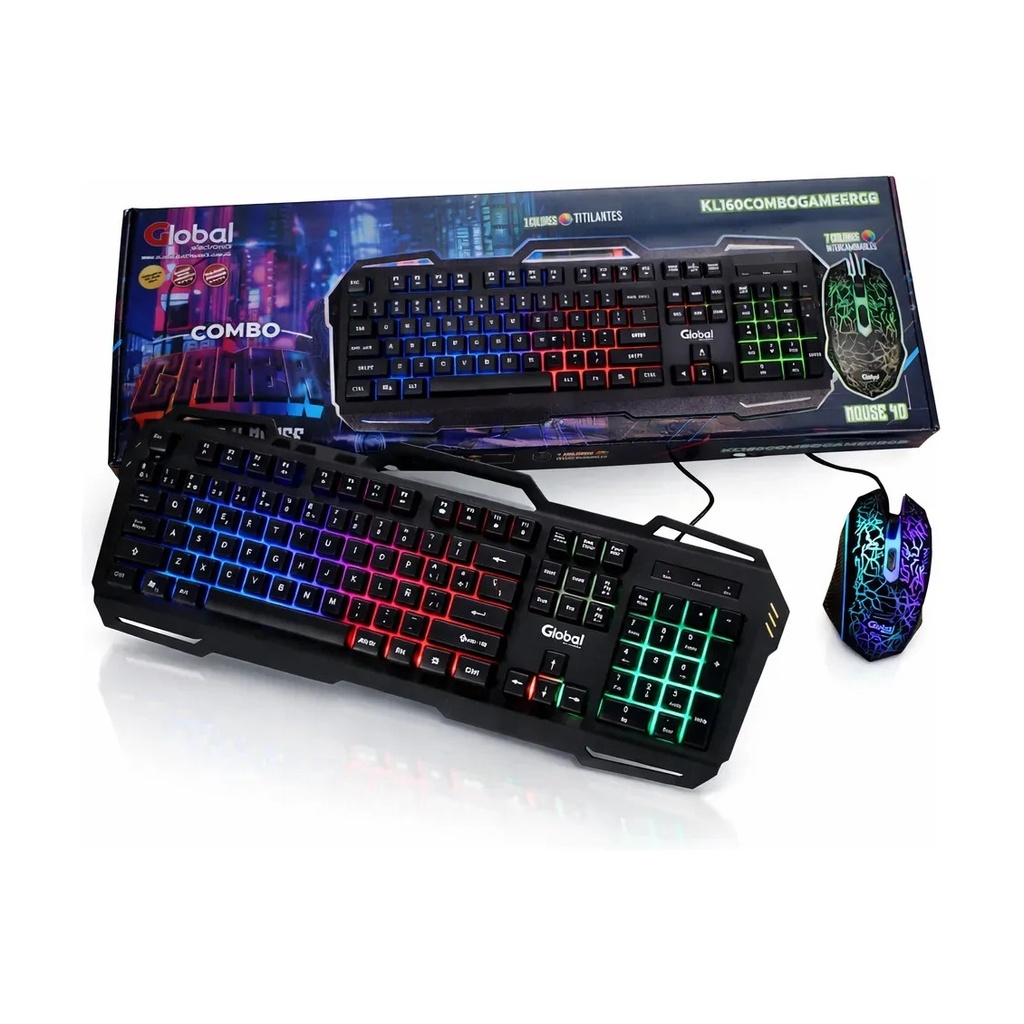 Global Kl160 Kit Teclado Negro Usb GLOBAL