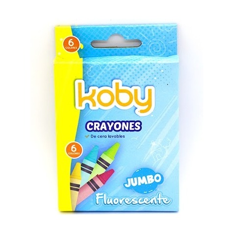 CRAYONES X  6 KOBY JUMBO FLUO
