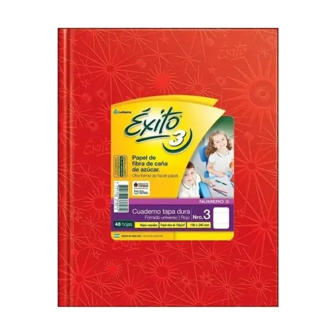 CUADER T/D X 48 Nº3 EXITO FORR. ROJO RAYADO