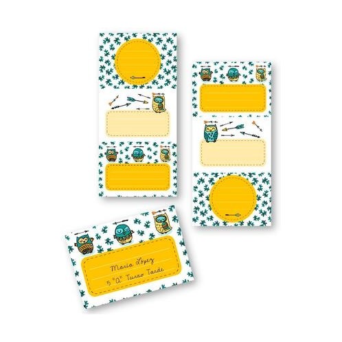 ETIQUETA CUADERNO ESCOLAR ONIX BUHOS