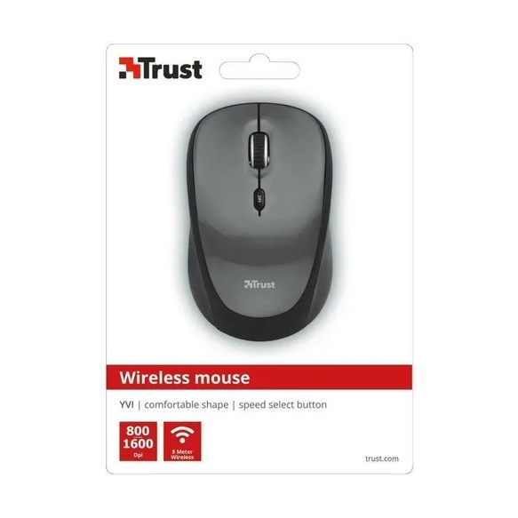 Mouse Inalámbrico Silencioso Trust Yvi Eco Friendly Bk