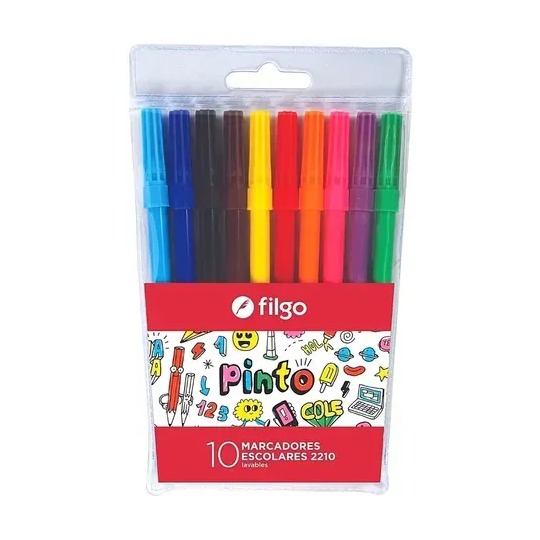 MARCADOR FILGO ESCOLAR X10 ESTUCHE