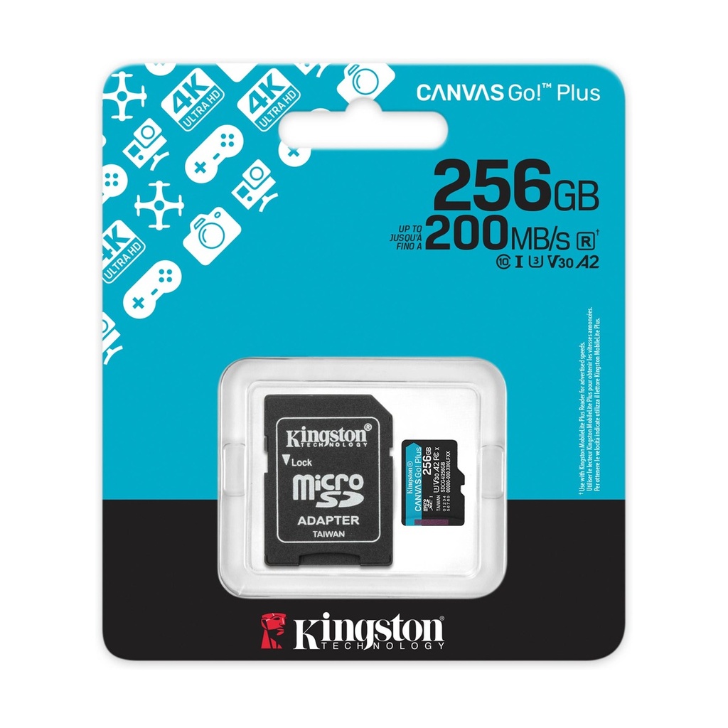 KINGSTON CANVAS GO PLUS 256GB MICRO SD CARD KINGSTON