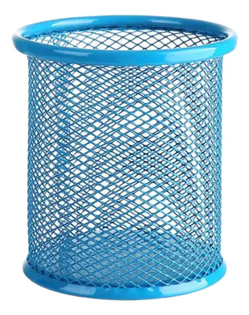 PORTA LAPIZ VALUES REDONDO METAL CELESTE