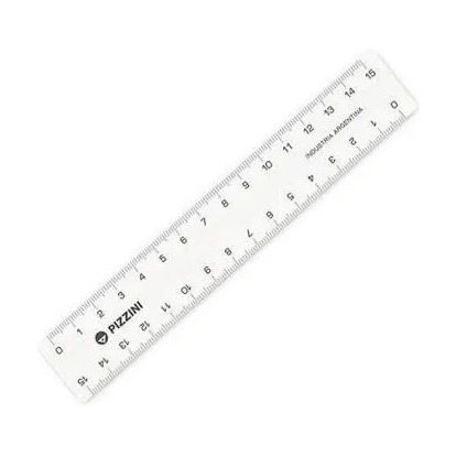 REGLA  15CM PIZZINI 171215 CRISTAL/COLOR