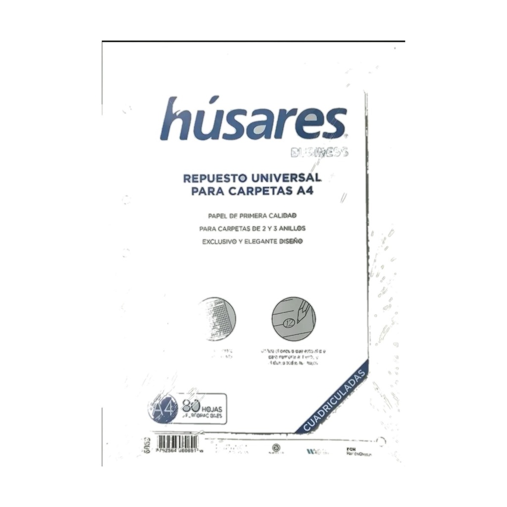 [1634] REPUESTO HUSARES A4  80 HJS.CUADRO