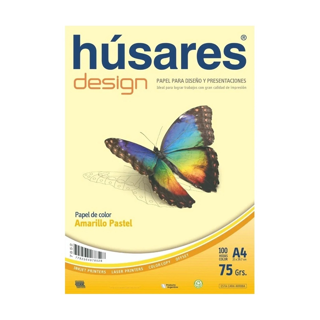 RESMA A4 75 GR HUSARES PASTEL X100H AMARILLO