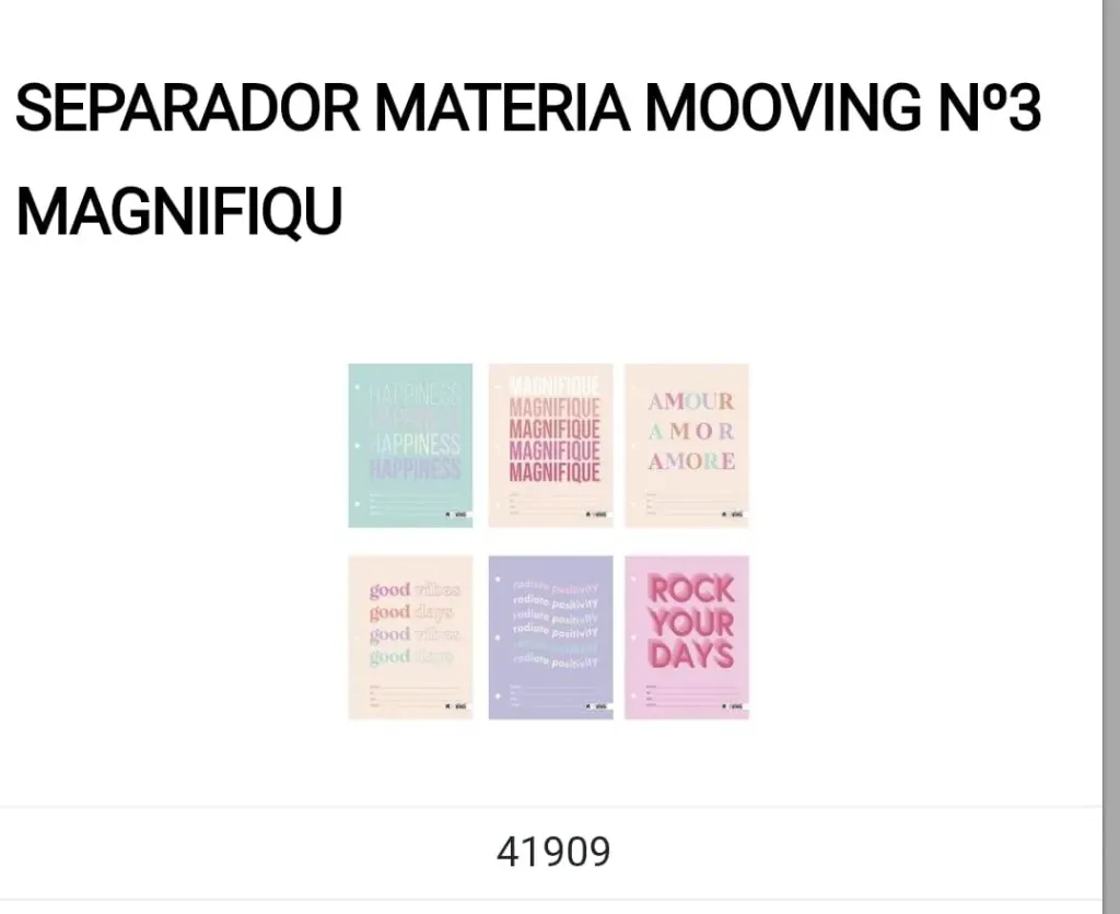 [41909] SEPARADOR MATERIA MOOVING Nº3  MAGNIFIQUE