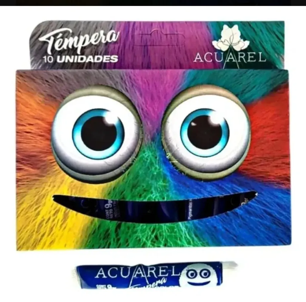 TEMPERA ACUAREL X10 POMOS AZUL