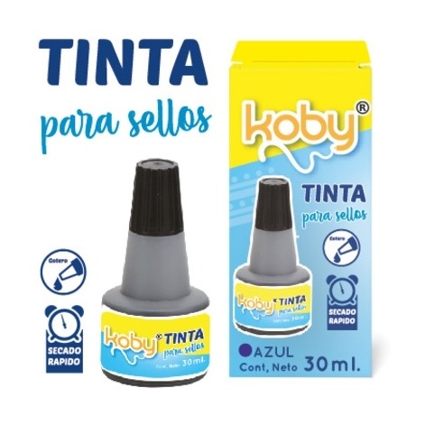 TINTA SELLO GOMA  30CC KOBY AZUL