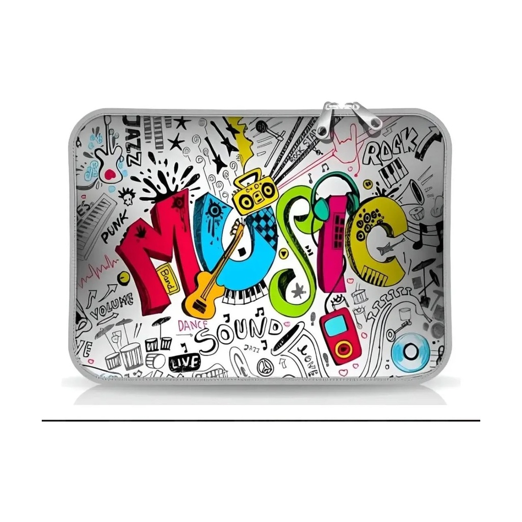 [523] FUNDA PORTA Notebook  14”  Neoprene | Estampado 9 Music