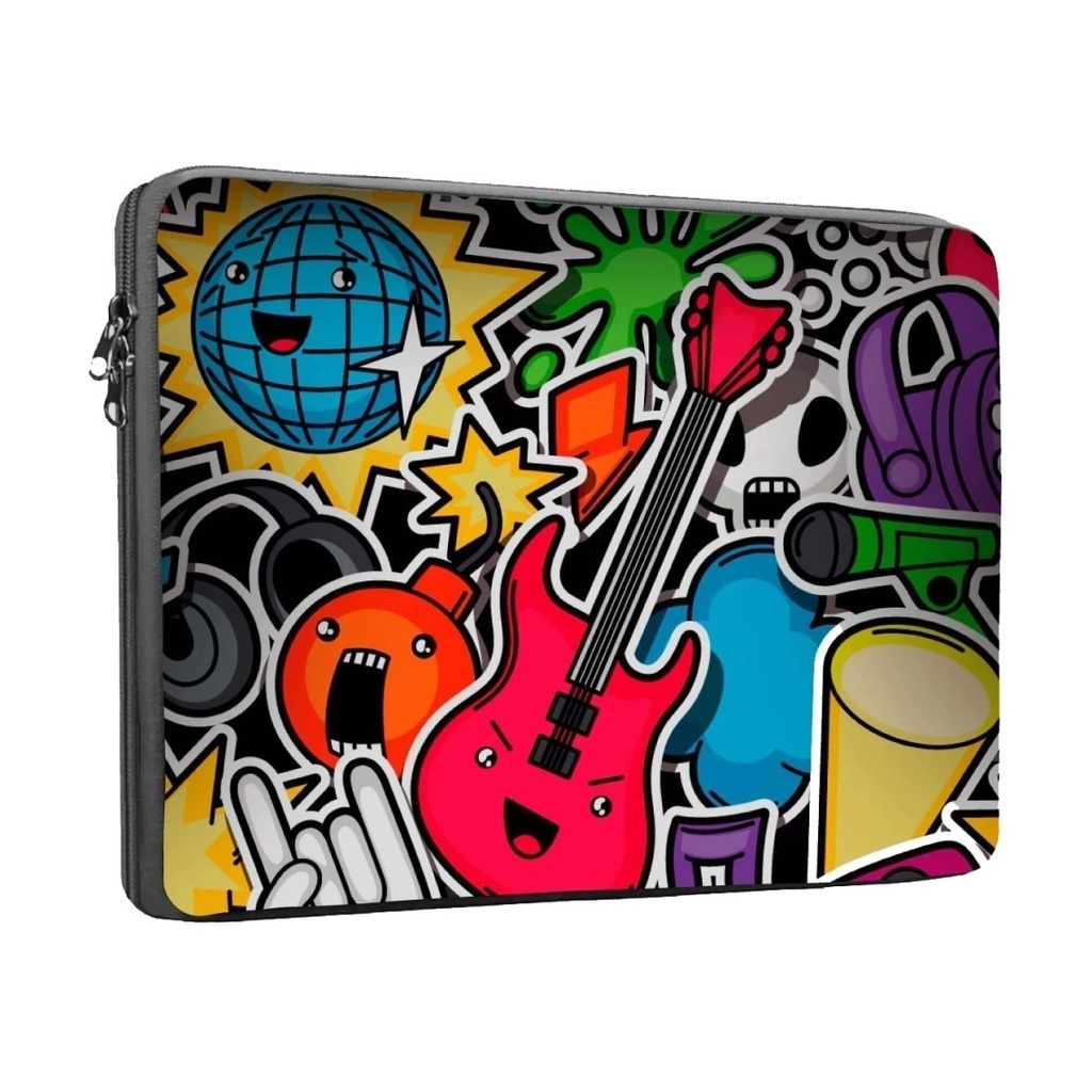 [178] FUNDA PORTA Notebook  14”  Neoprene | Estampado 24 Guitars