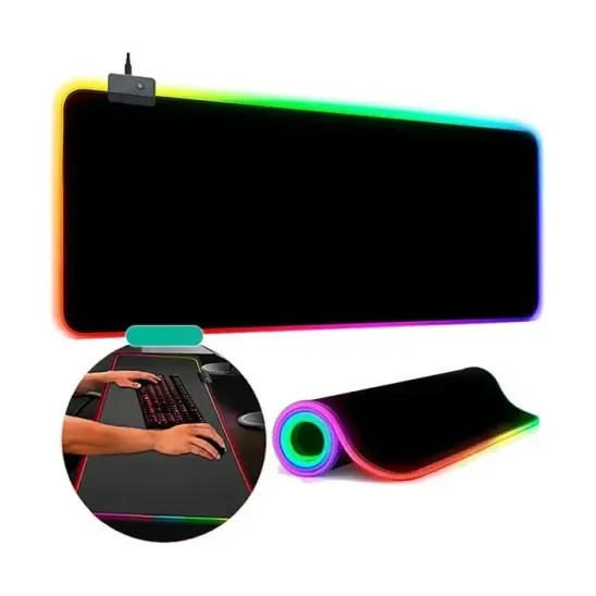 Desk Pad Liso 80 x 30 cm RGB | Negro
