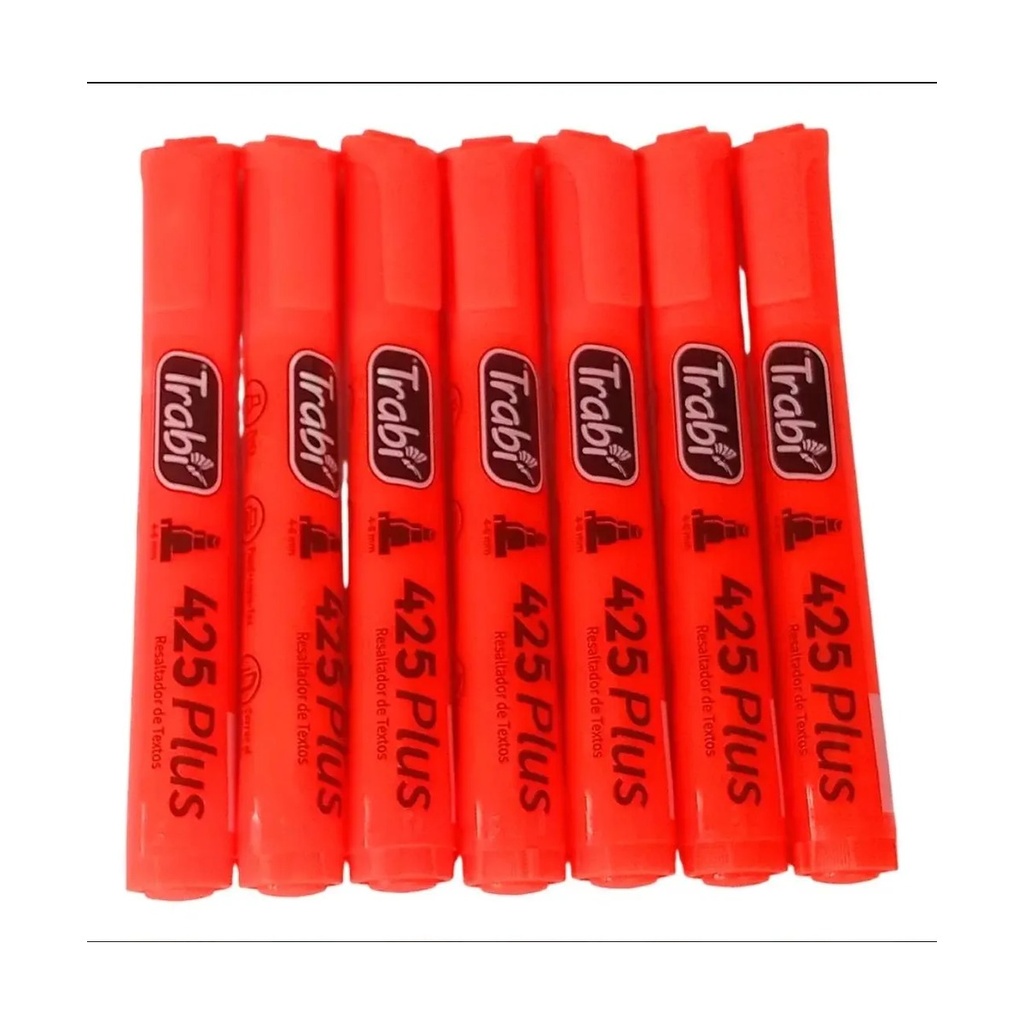 [TR7420] RESALTADOR FLUO 425 X12 ROJO TRABI