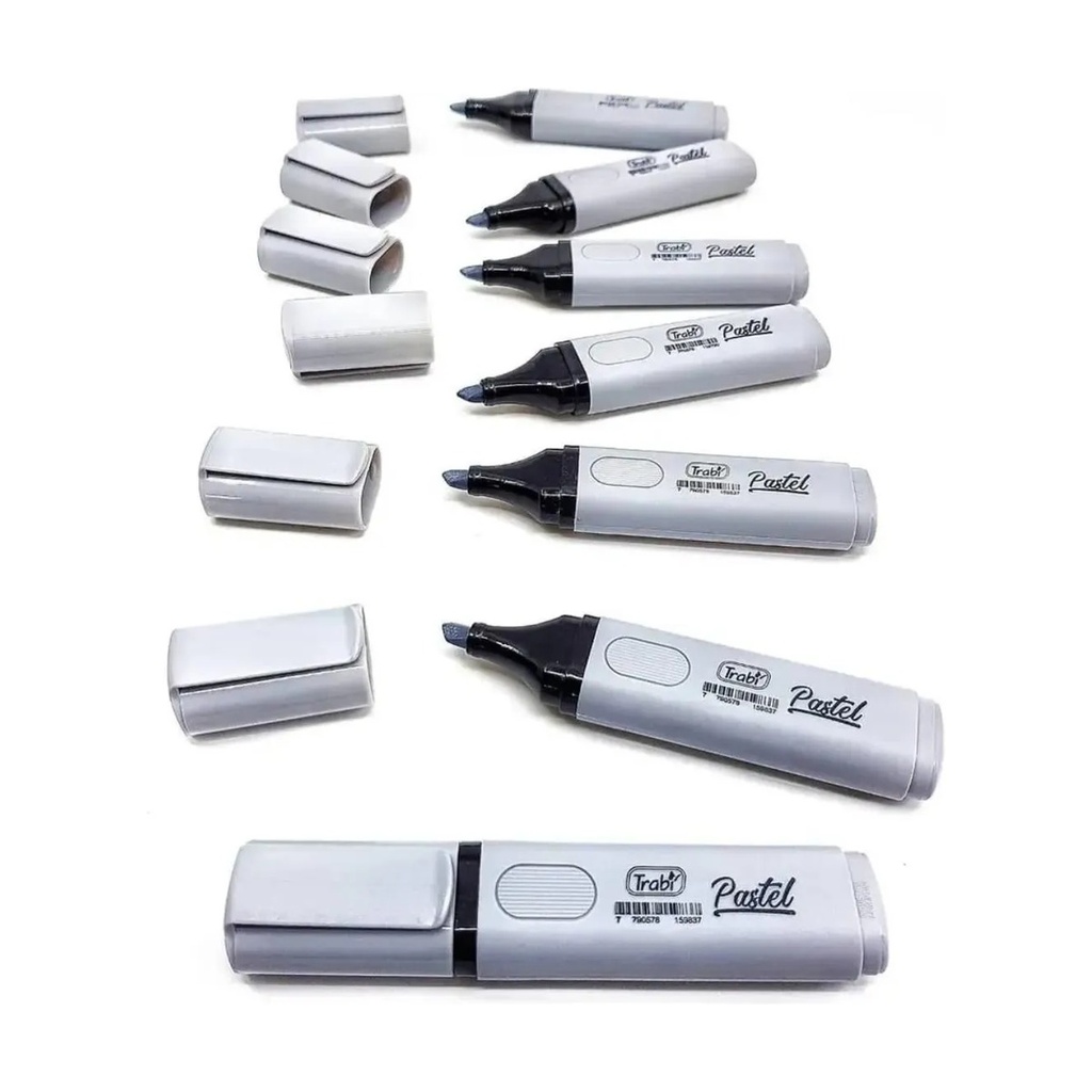 [TR45984] RESALTADOR PASTEL X10 GRIS TRABI