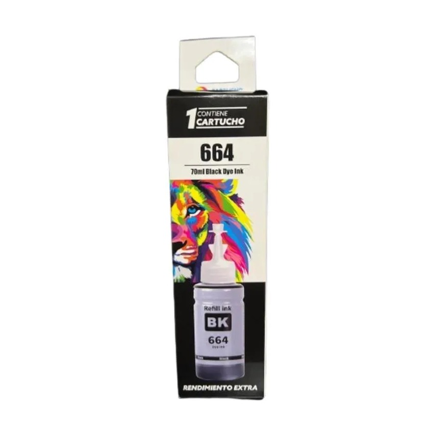 [TA-EPT664K] BOTELLA TINTA PICO COMPATIBLE CON EPSON 664 T664120 NEGRO