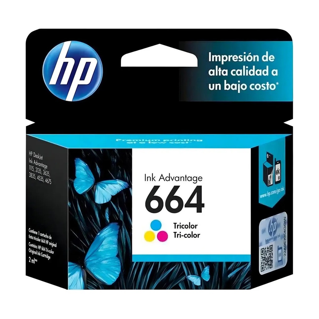 Cartucho HP 664 Tri-Color ORIGINAL