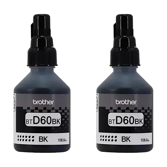 PACK 2 BOTELLAS DE TINTA BROTHER BTD60BK NEGRO (6500 PÁG)