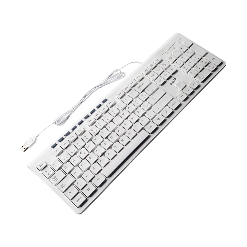 [SLIMSTAR 230] Teclado Genius Slimstar 230 Multimedia USB Blanco