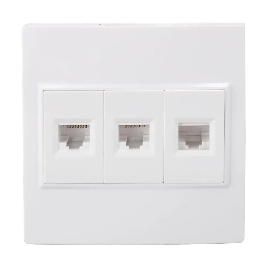 FACE PLATE 3 PORT CAT5E/6