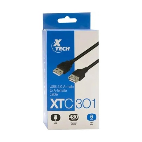 Cable USB 2.0 macho A a hembra A (1,8m) - XTC-301