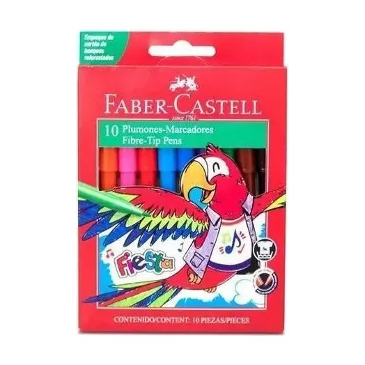 MARCADOR FABER FIBRE-TIP PENS X10