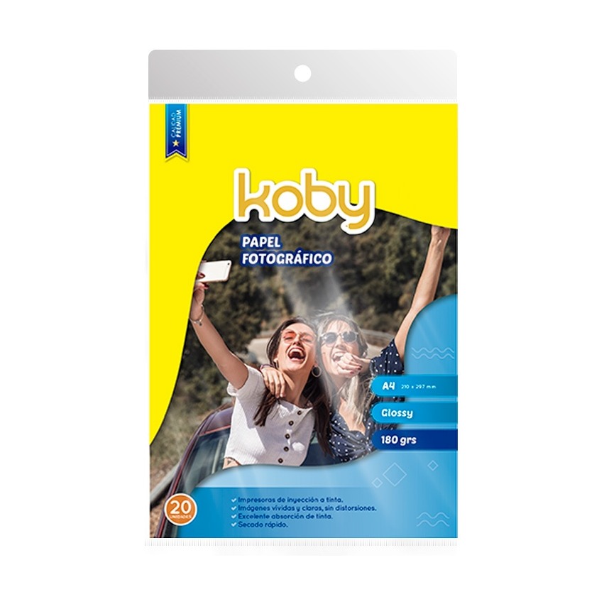 [17434] PAPEL FOTOGRAFICO A4 20H X180G KOBY