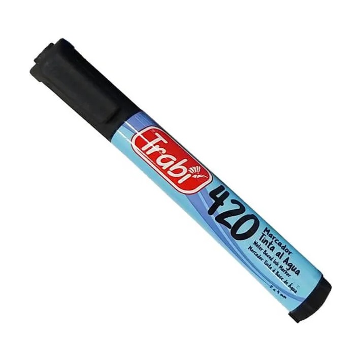 MARCADOR TINTA  AL AGUA 420 NEGRO TRABI