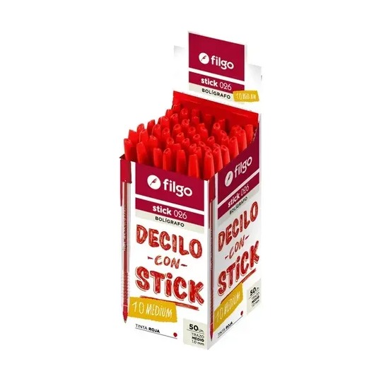 BOLIGRAFO  FILGO STICK 025 FINE076 ROJO