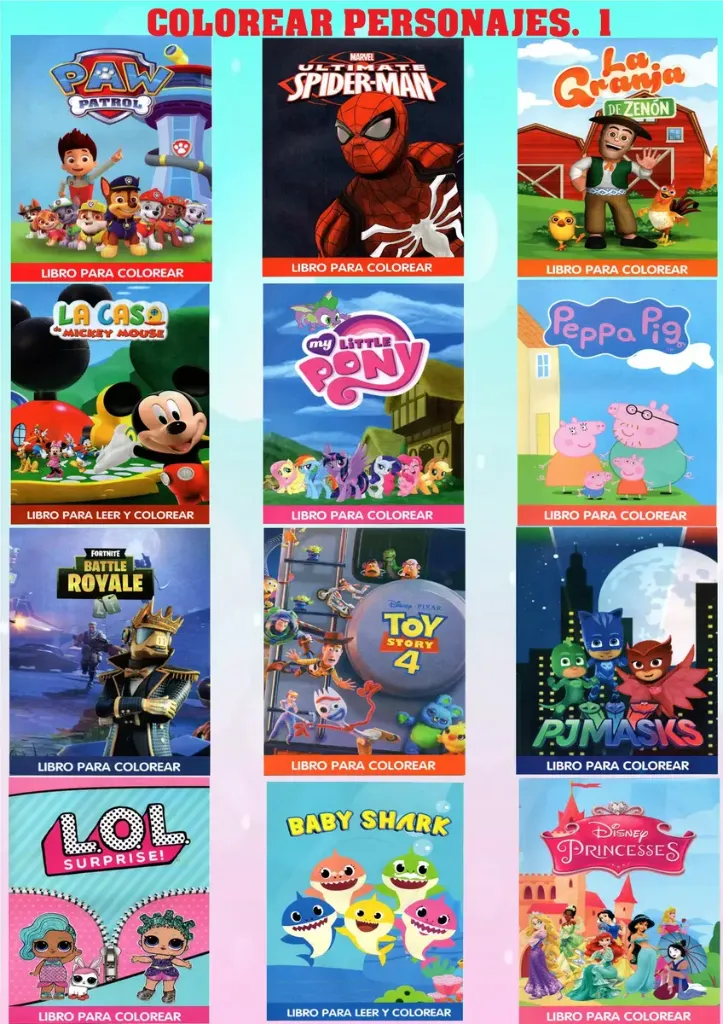 LIBROS DE ACTIVIDADES PARA COLOREAR