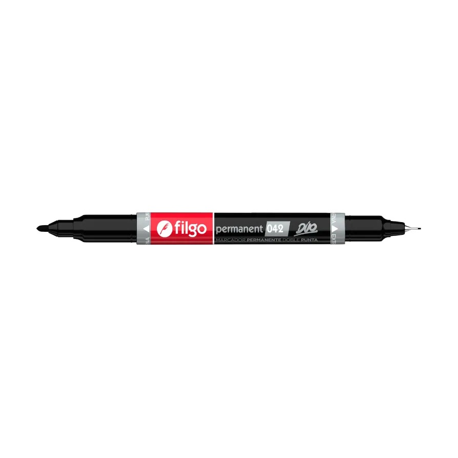 [34154] Marcador permanente doble punta 042 Negra FILGO