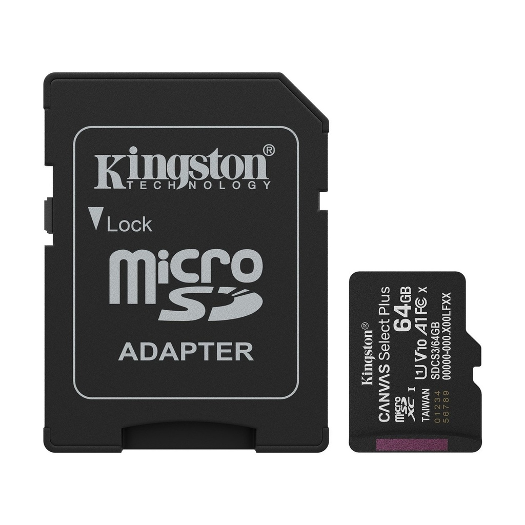MICRO SD 64GB C10 KINGSTON CANVAS SELECT PLUS G3